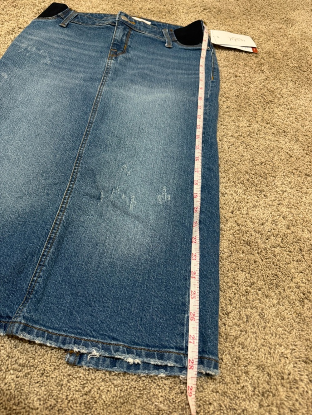 Isabel Maternity by Ingrid & Isabel Denim Midi Skirt Size 0 NWT - Picture 3 of 13